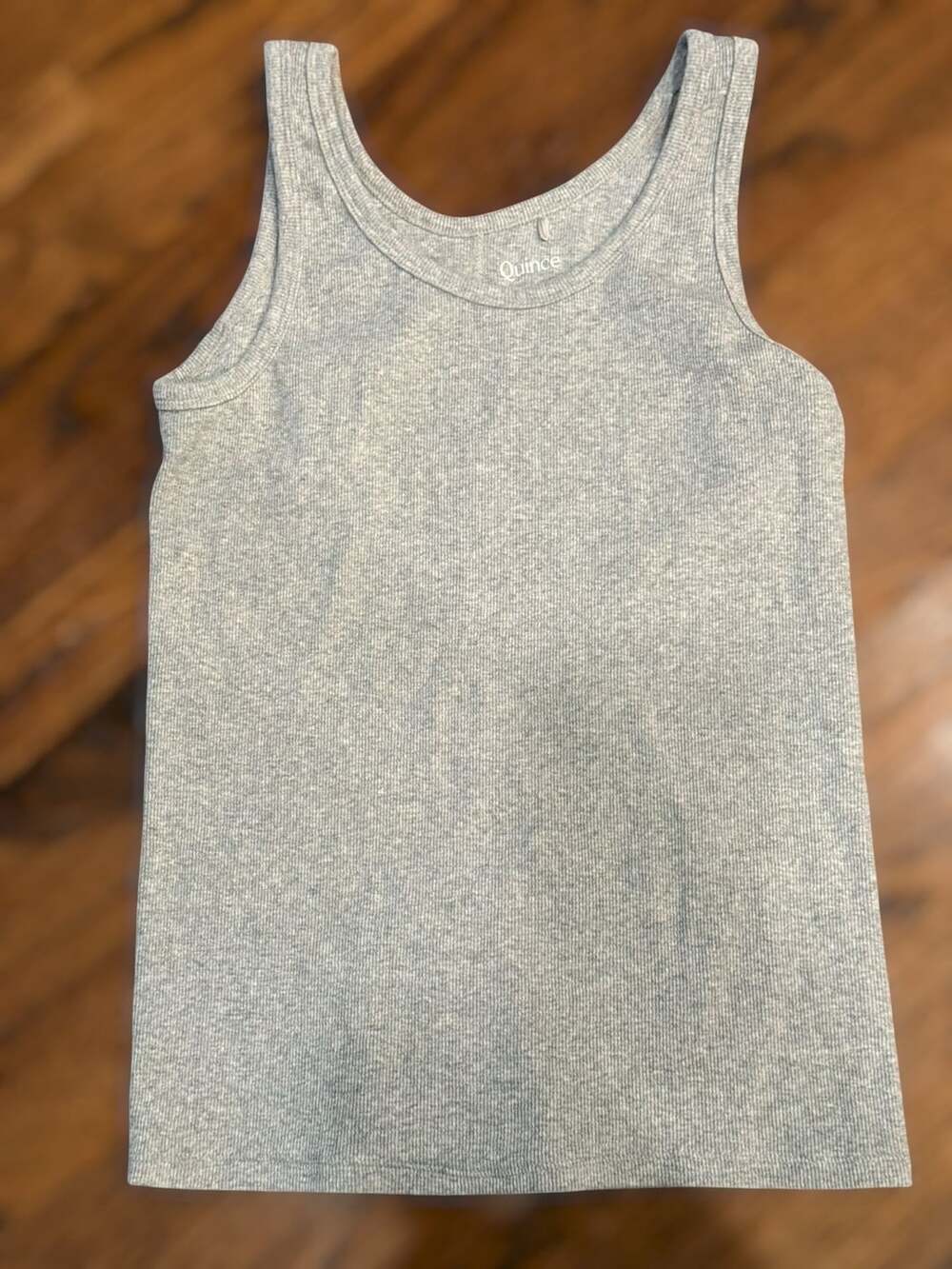 Quince Ribbed Organic Cotton Tank Top Grey Size S